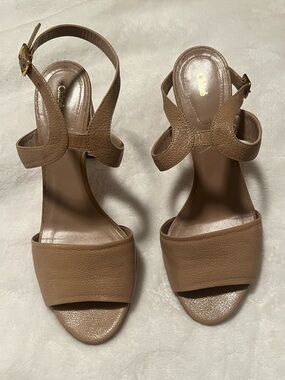 Chloé Tan Leather Beige Heel Sandal